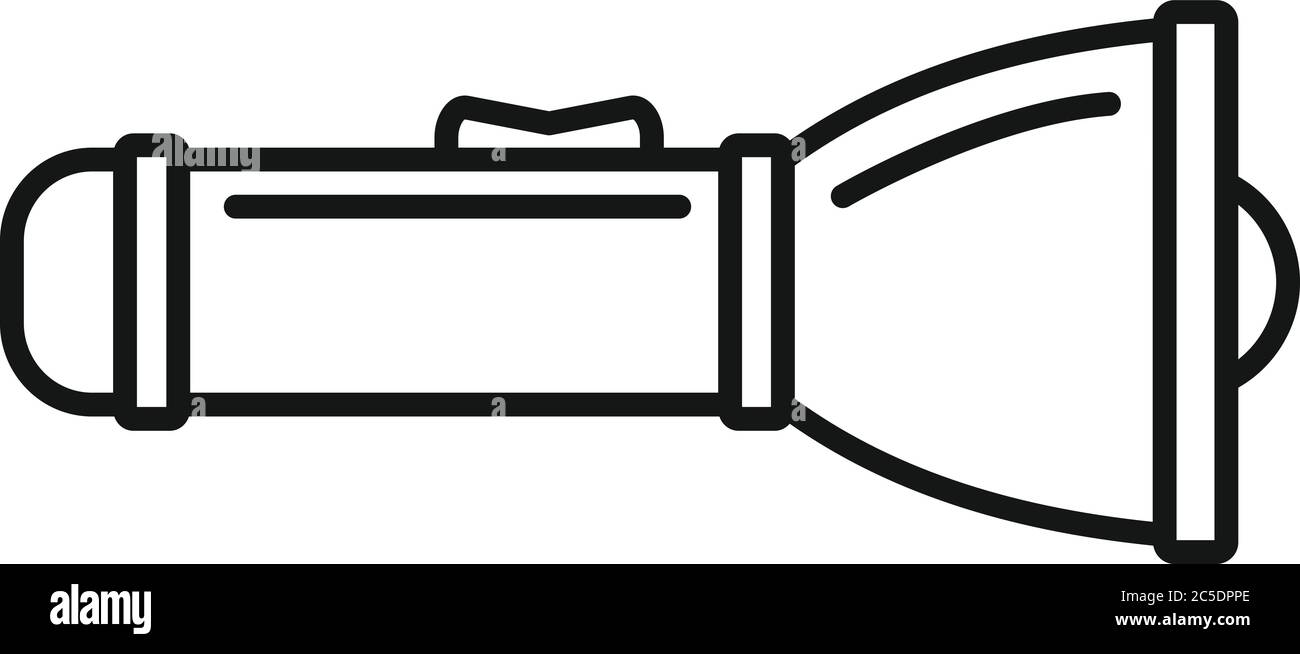 Policeman flashlight icon. Outline policeman flashlight vector icon for web design isolated on white background Stock Vector