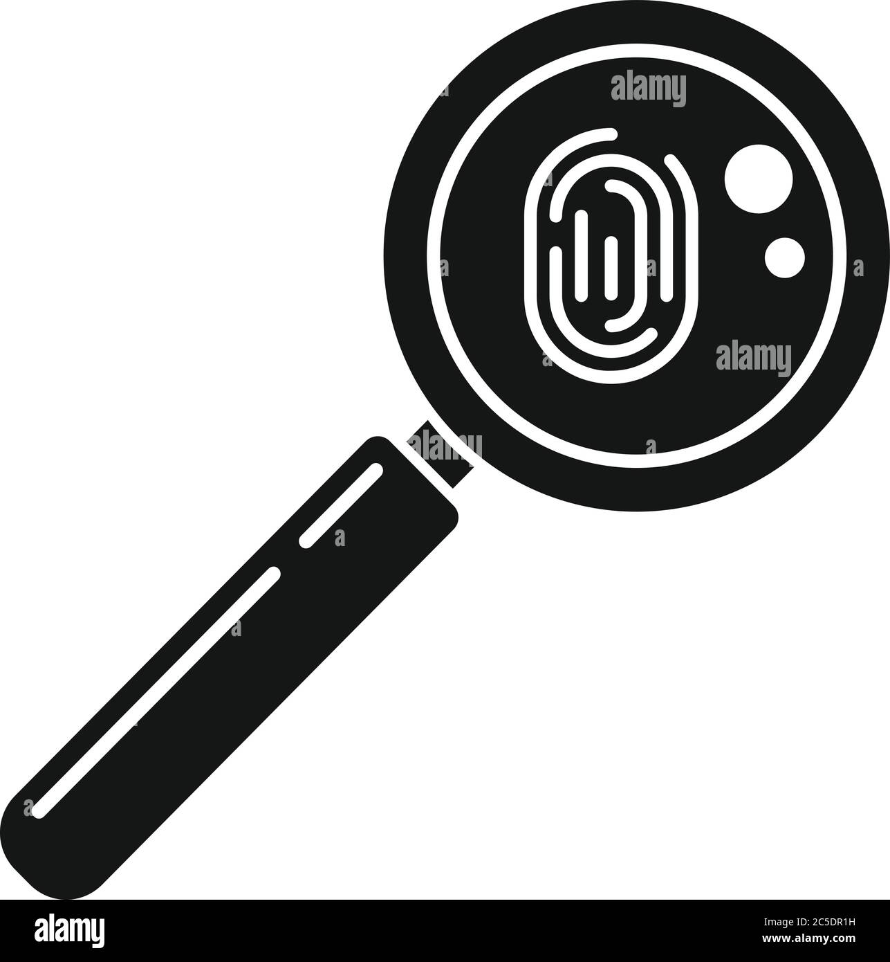 Policeman magnifier fingerprint icon. Simple illustration of policeman ...