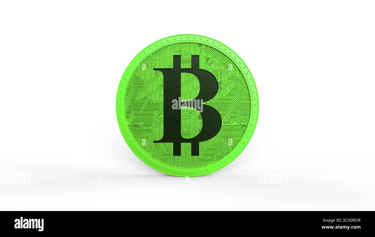 Green bitcoin gold coin Isolated with white background bit-coin 3d render  isolated illustration, cryptocurrency, crypto, business, managment, risk,  mo Stock Photo - Alamy