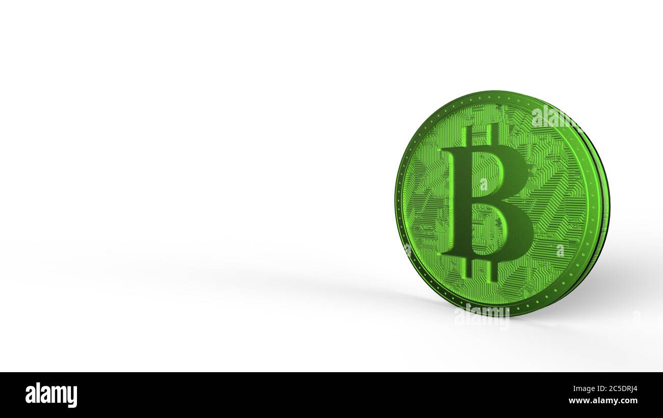 Green bitcoin gold coin Isolated with white background bit-coin 3d render  isolated illustration, cryptocurrency, crypto, business, managment, risk,  mo Stock Photo - Alamy