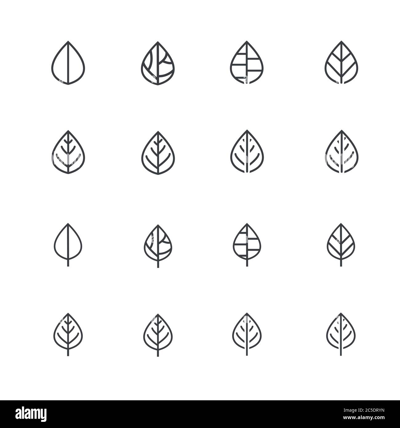 Simple nature line icon vector set of leaf illustration Stock Vector ...