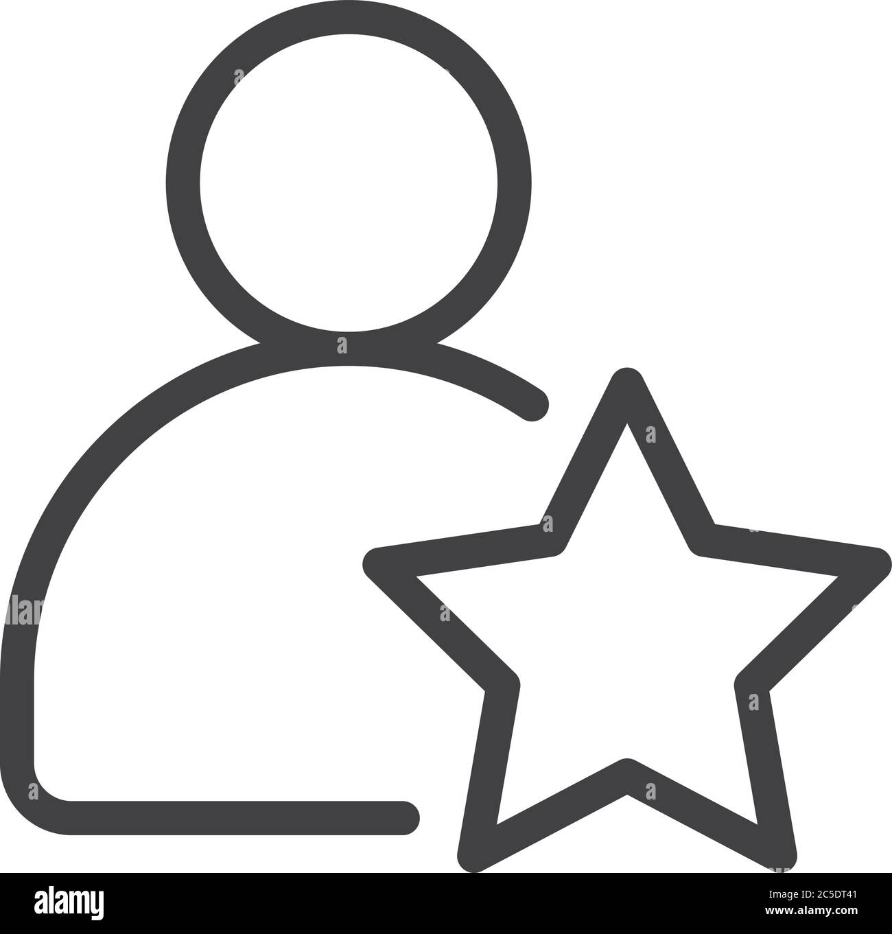 Favorite or Popular Person Outline Line icon illustration Vector. Stock Vector