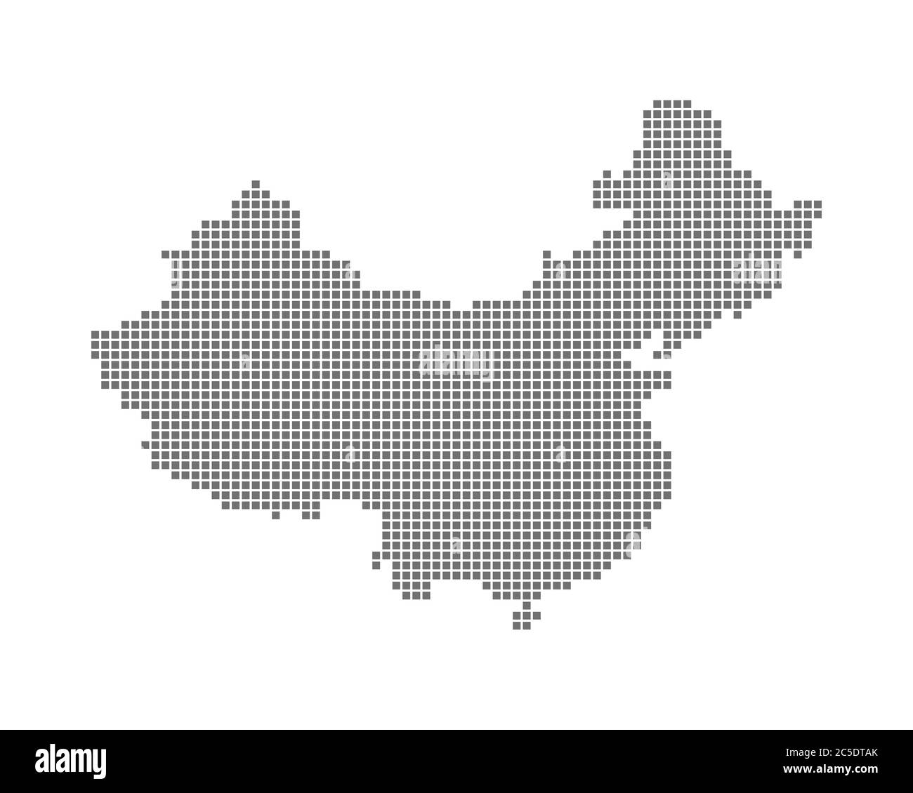 Abstract China Map with Square Pixel Dots Spot Modern Tecnology Concept Design Isolated on White background Vector illustration. Good for Virus diseas Stock Vector