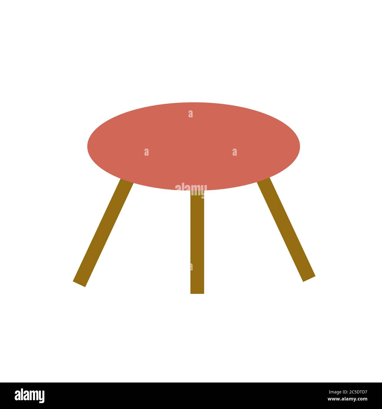 Three legged stool. isolated on white background Stock Vector Image