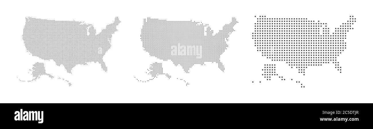 Abstract USA or United States of America Map with dot Pixel Spot Modern Concept Design Isolated on White background Vector illustration. Stock Vector