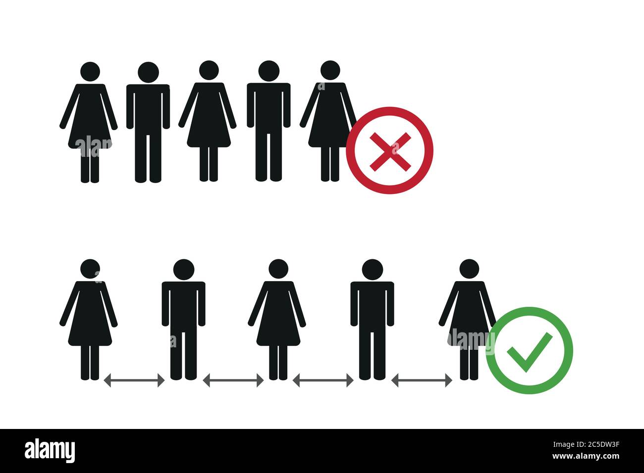 keep distance pictogram safety concept vector illustration EPS10 Stock Vector
