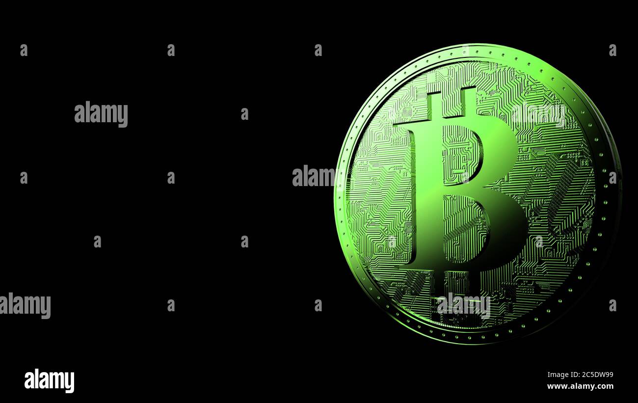 Green Bitcoin Gold Coin Isolated With Black Background Bit Coin 3d Render Isolated Illustration Cryptocurrency Crypto Business Managment Risk Mo Stock Photo Alamy