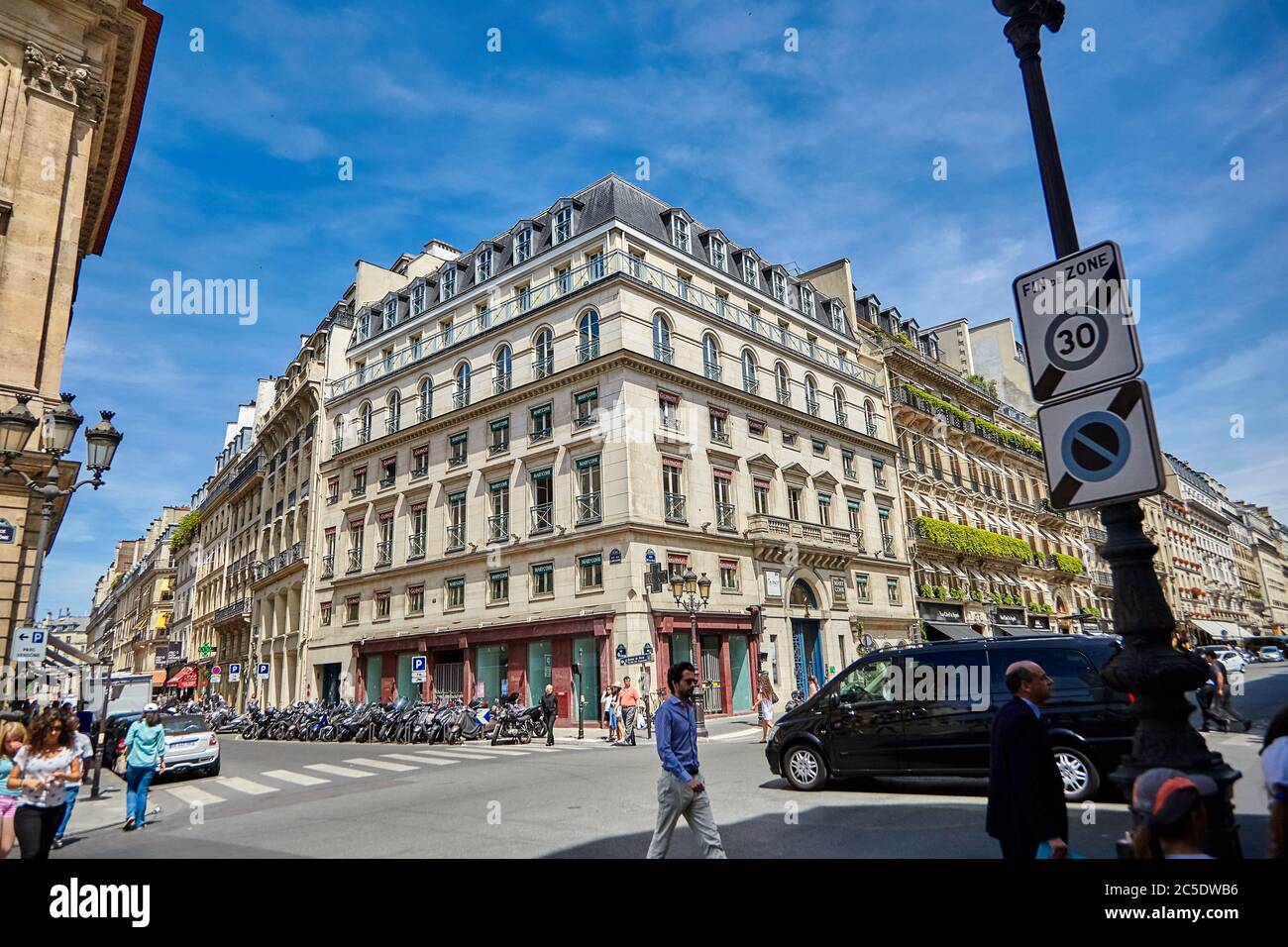 Paris, France June 29, 2015 The streets of Rue de la Paix and Rue des Capucines. Beautiful Paris, France June 29, 2015 The streets of Rue de la Paix and Rue des Capucines. Beautiful