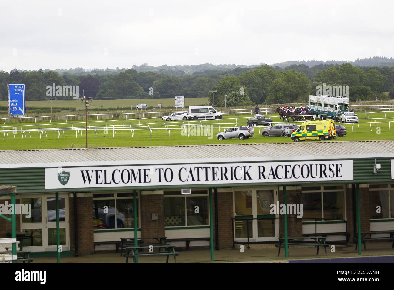 Runners and riders by the A1 motorway in the Watch On Racing TV