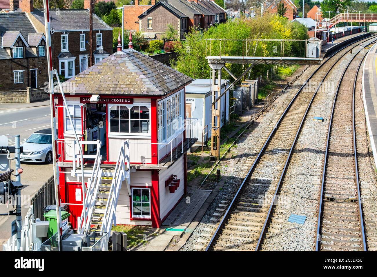 OAKHAM, RUTLAND/ENGLAND April 8 2020 Oakham railway signal box view
