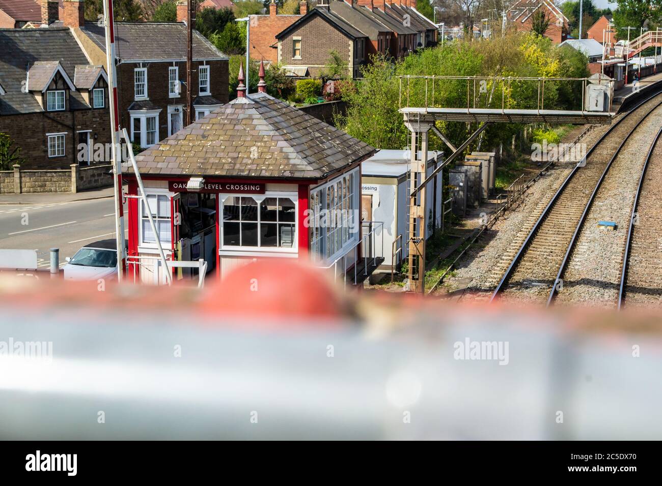 OAKHAM, RUTLAND/ENGLAND April 8 2020 Oakham railway signal box view
