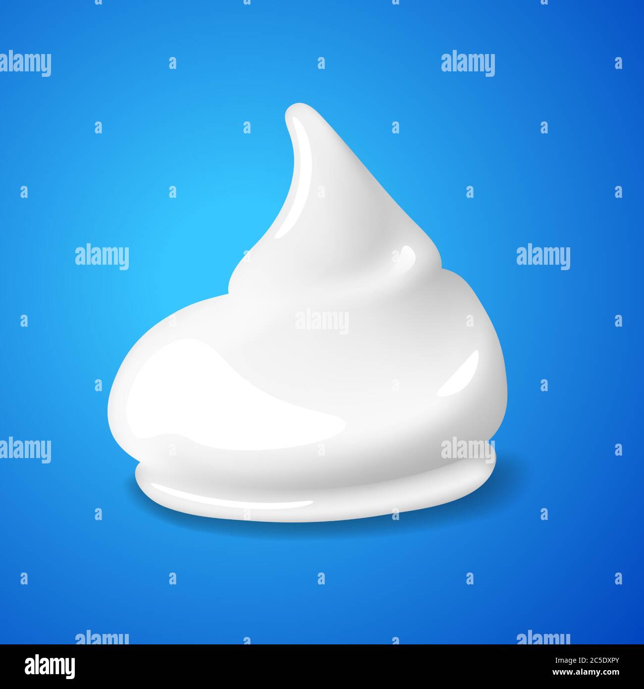 Realistic shaving gel or shaving foam cream soap mousse icon Vector realistic illustration isolated on blue background. Stock Vector