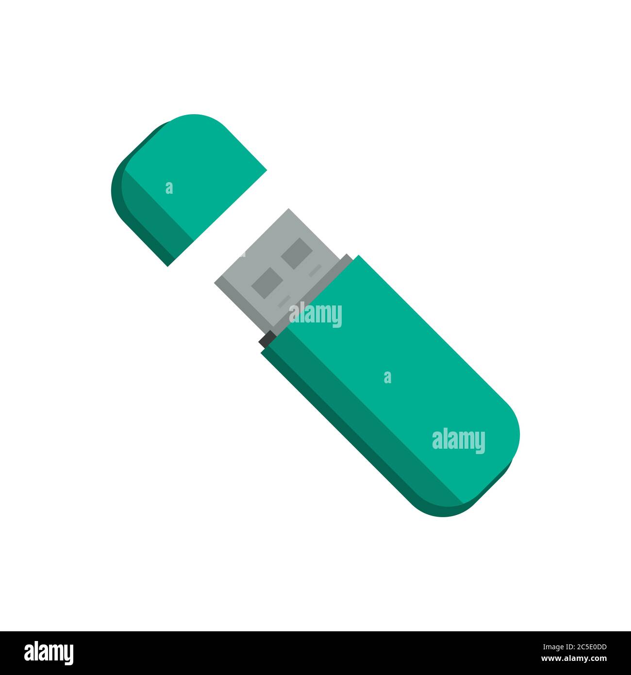 USB flash memory drive on white background. Vector illustration in ...
