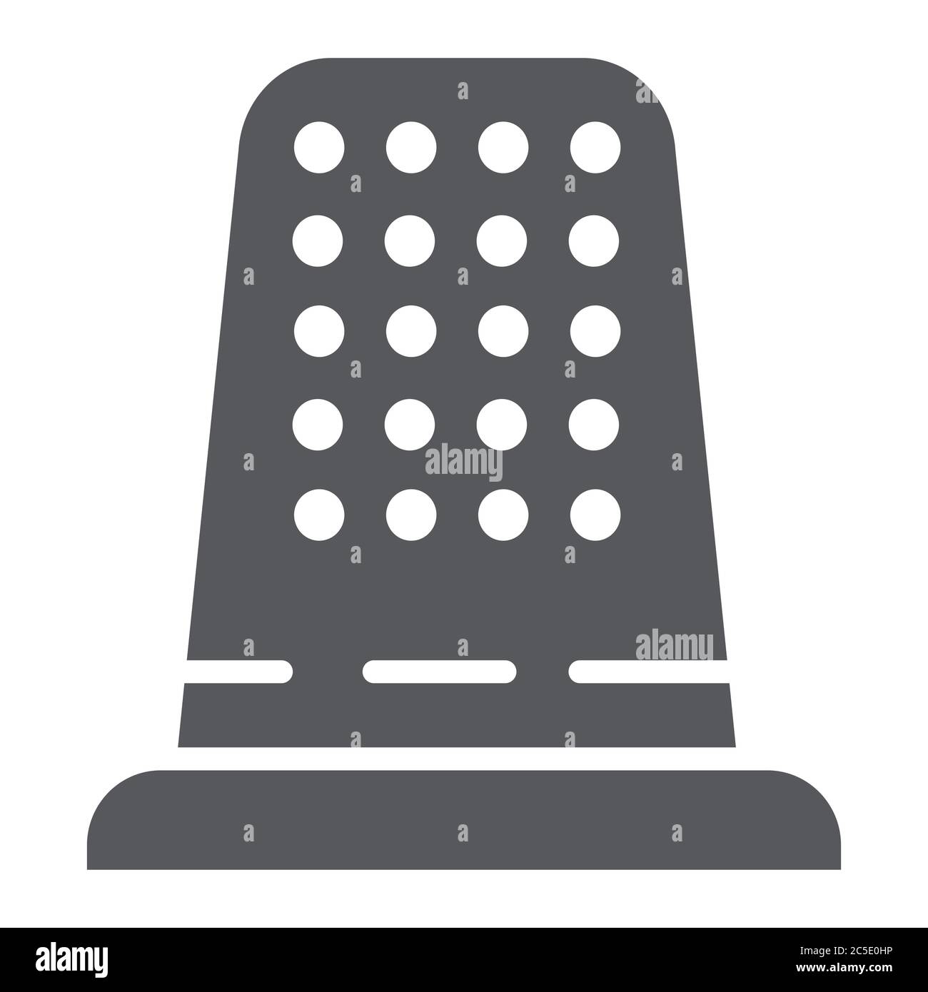 Sewing thimble glyph icon, embroidery and sew, sewing tool sign, vector graphics, a solid pattern on a white background. Stock Vector