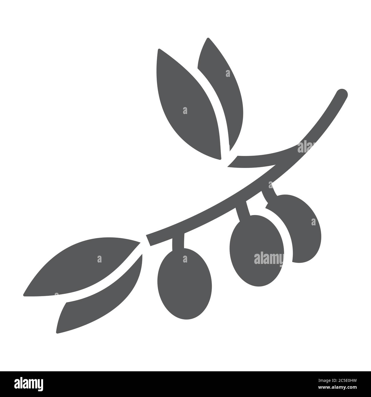 Olive branch glyph icon, plant and tree, olives sign, vector graphics ...