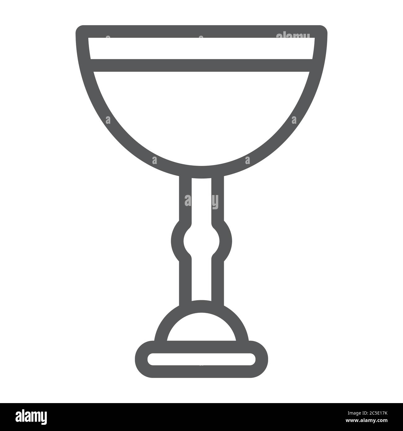 Jewish goblet line icon, cup and judaism, kiddush wine cup sign, vector graphics, a linear pattern on a white background. Stock Vector