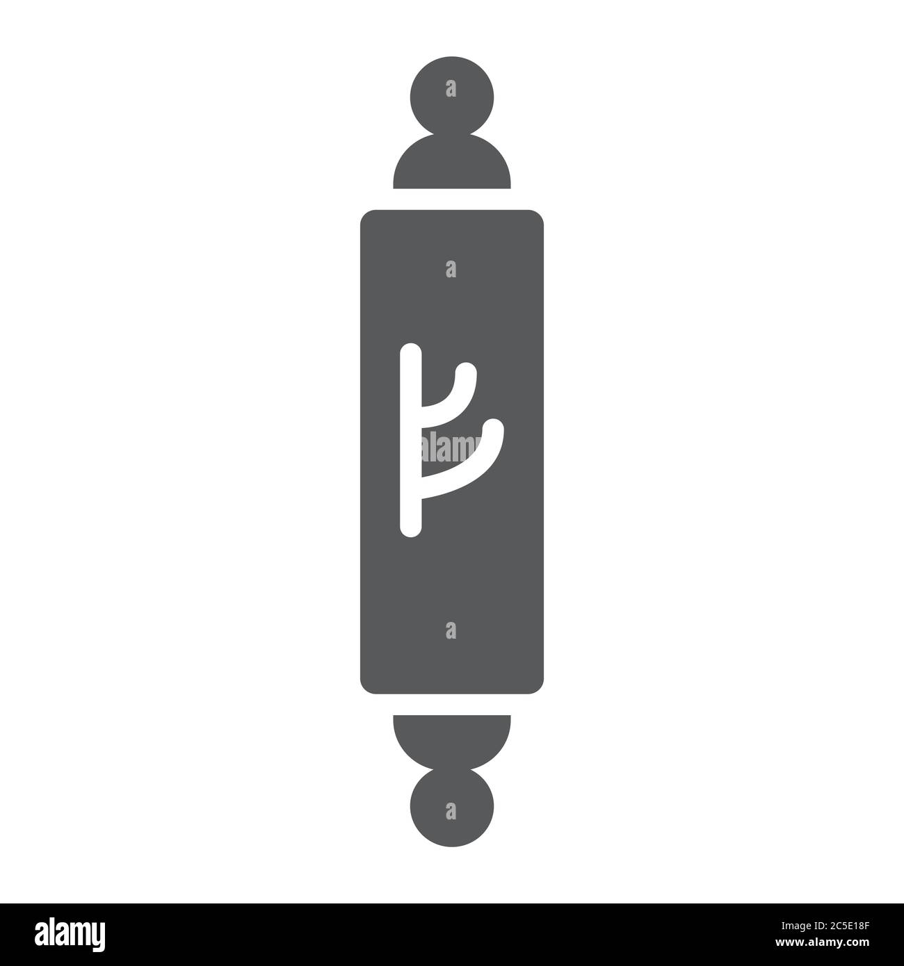 Mezuzah glyph icon, door and judaism, jewish doorpost sign, vector