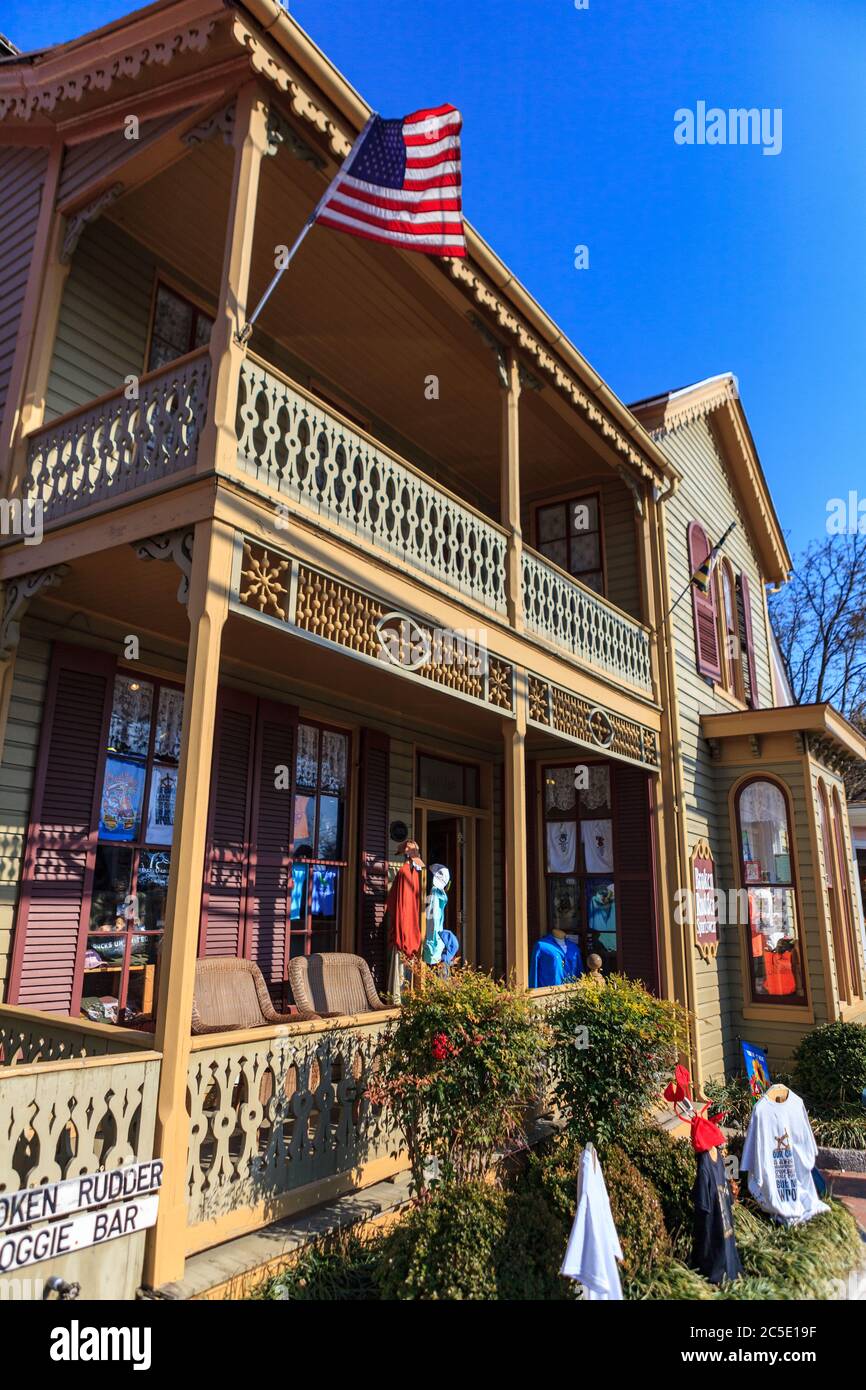 St. Michaels, MD, USA March 30, 2013 A porch used as a shop in St