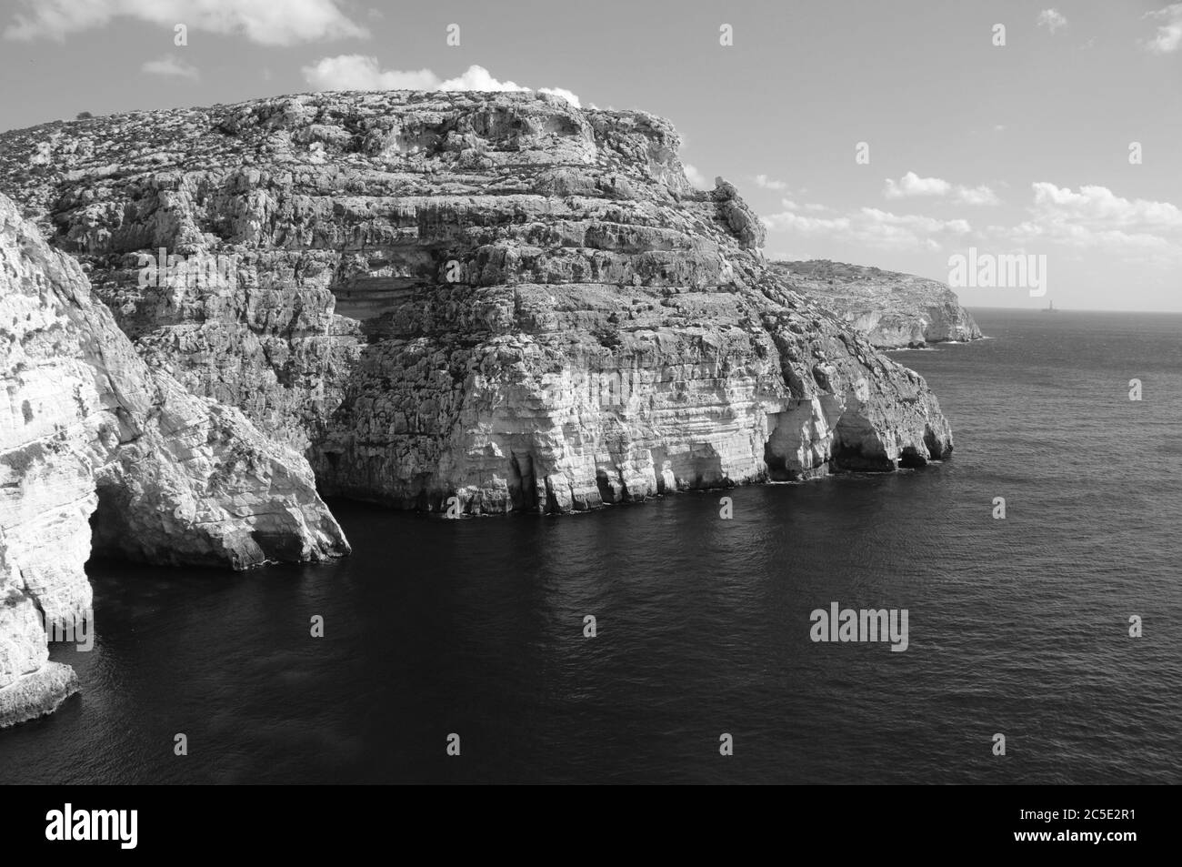 The coast of Malta Island at the tourist hot spot blue hole Stock Photo