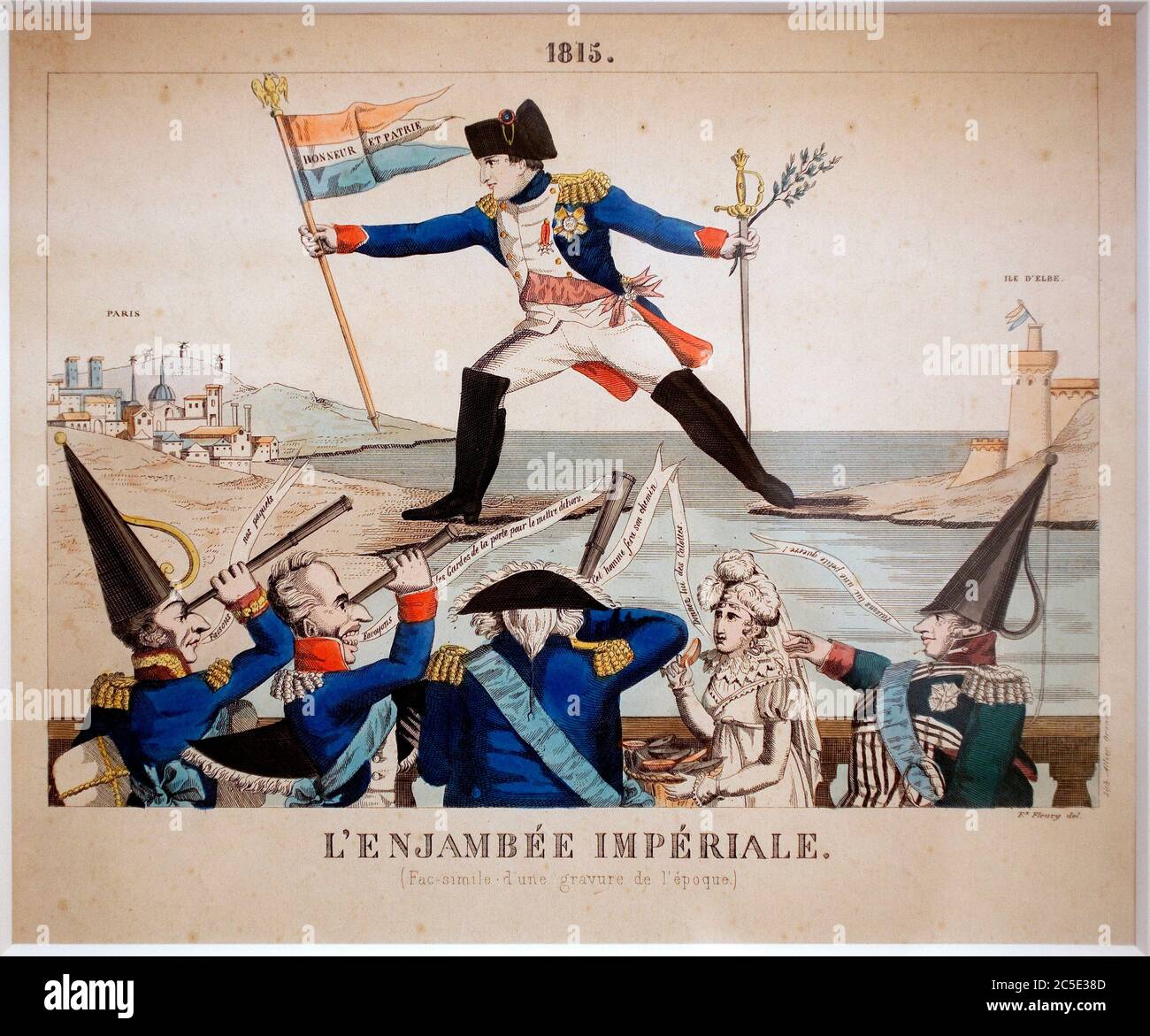 L'enjambee imperiale, 1815. Caricature sur le retour de Napoleon