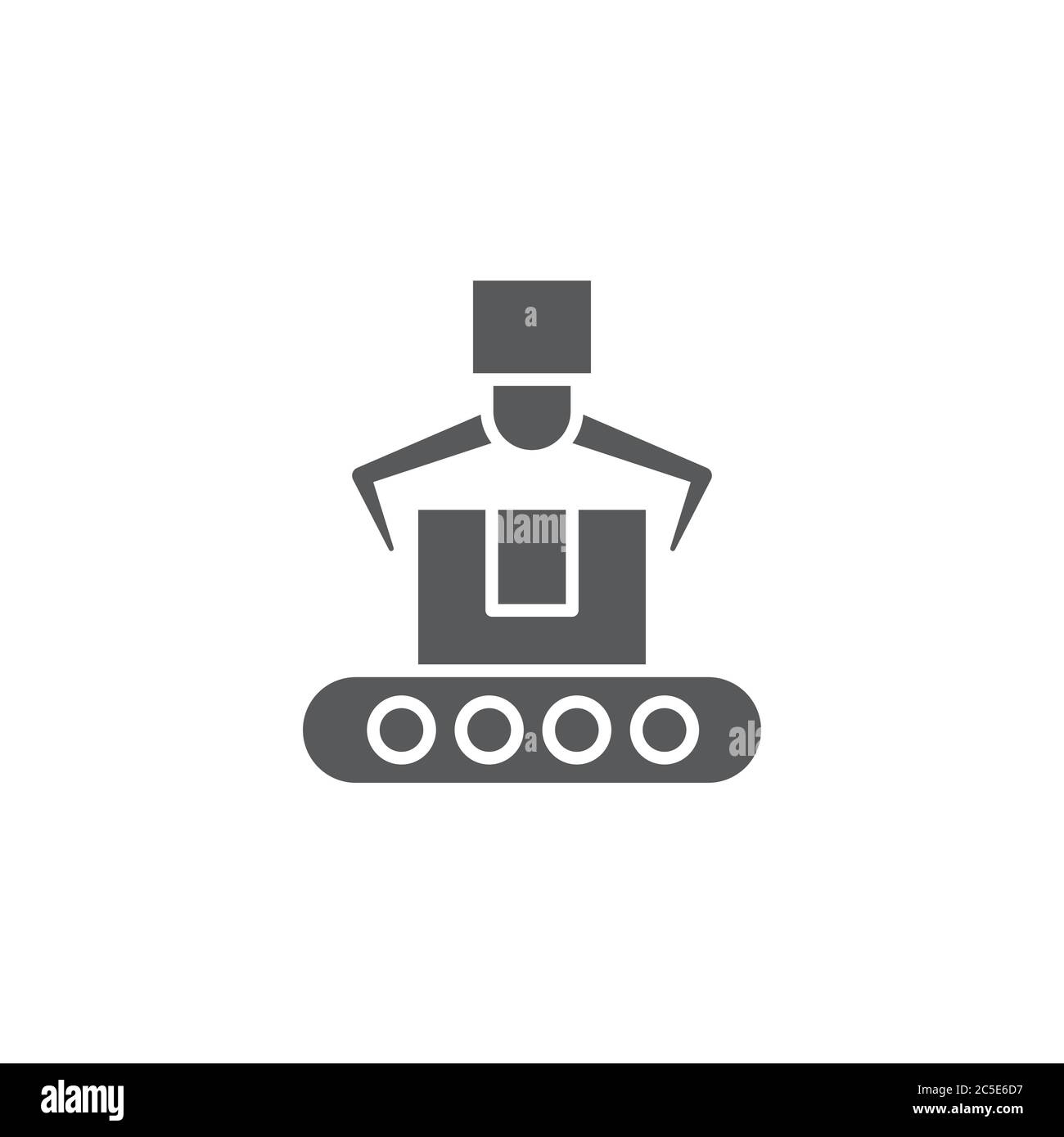 Robotic assembly vector icon symbol isolated on white background Stock Vector