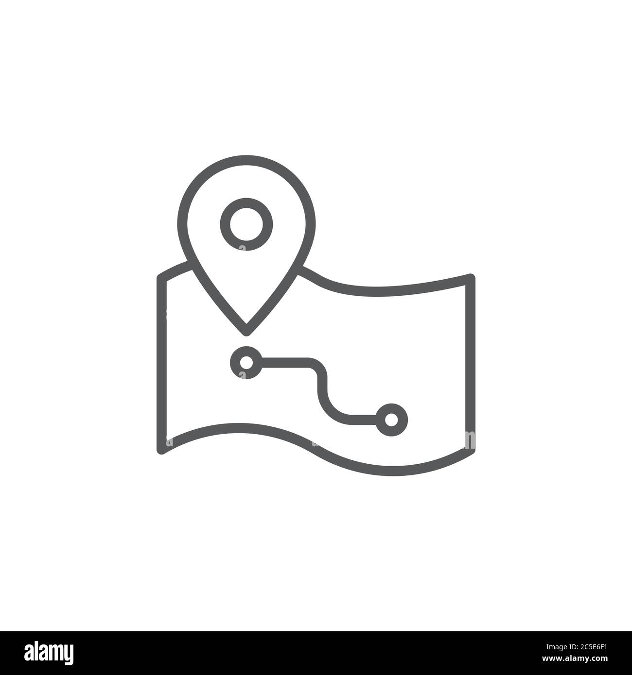 Route on map vector icon symbol isolated on white background Stock Vector