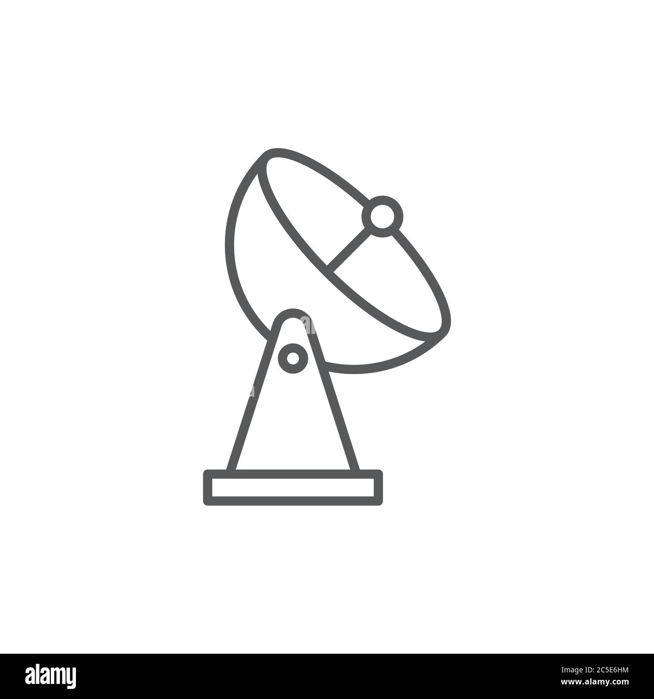 Satellite antenna vector icon symbol isolated on white background Stock Vector