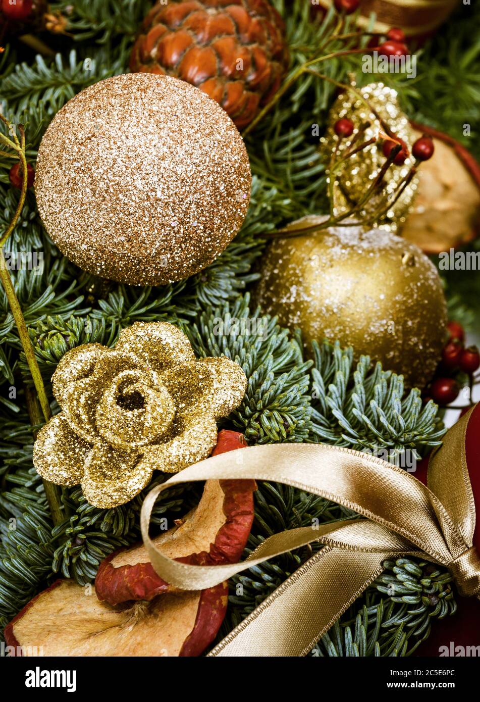 Christmas and New Year holiday decoration background Stock Photo