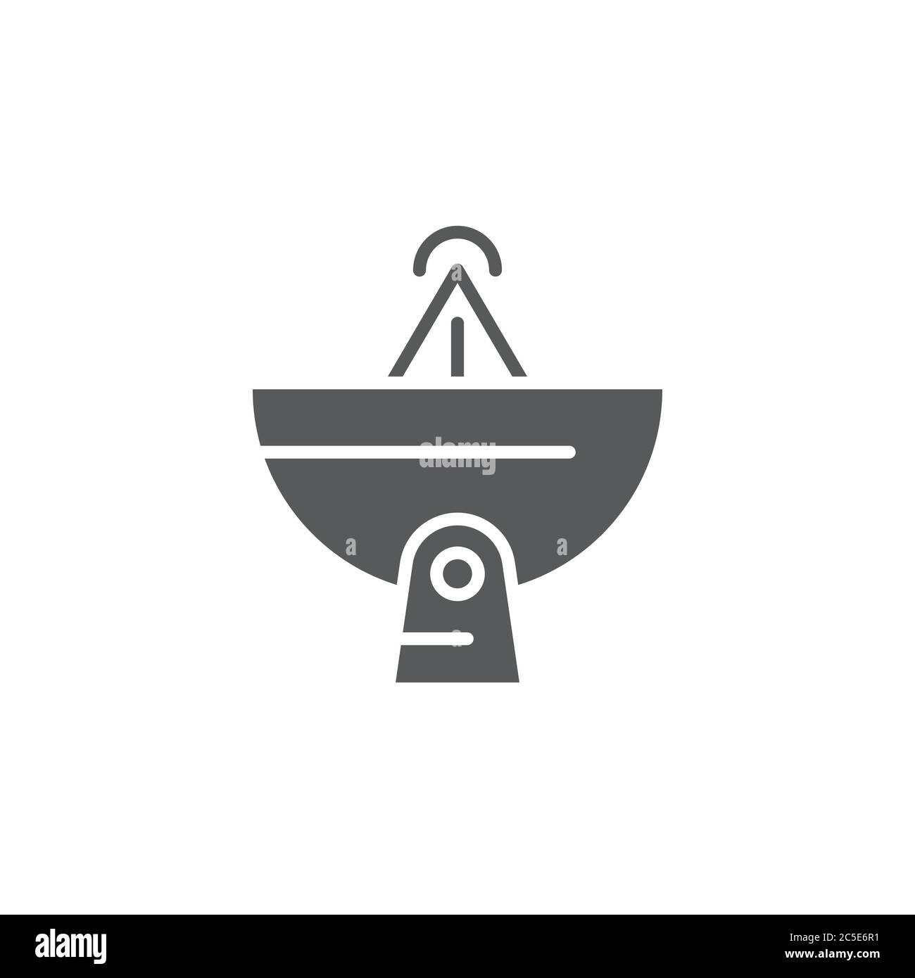 Satellite antenna vector icon symbol isolated on white background Stock Vector