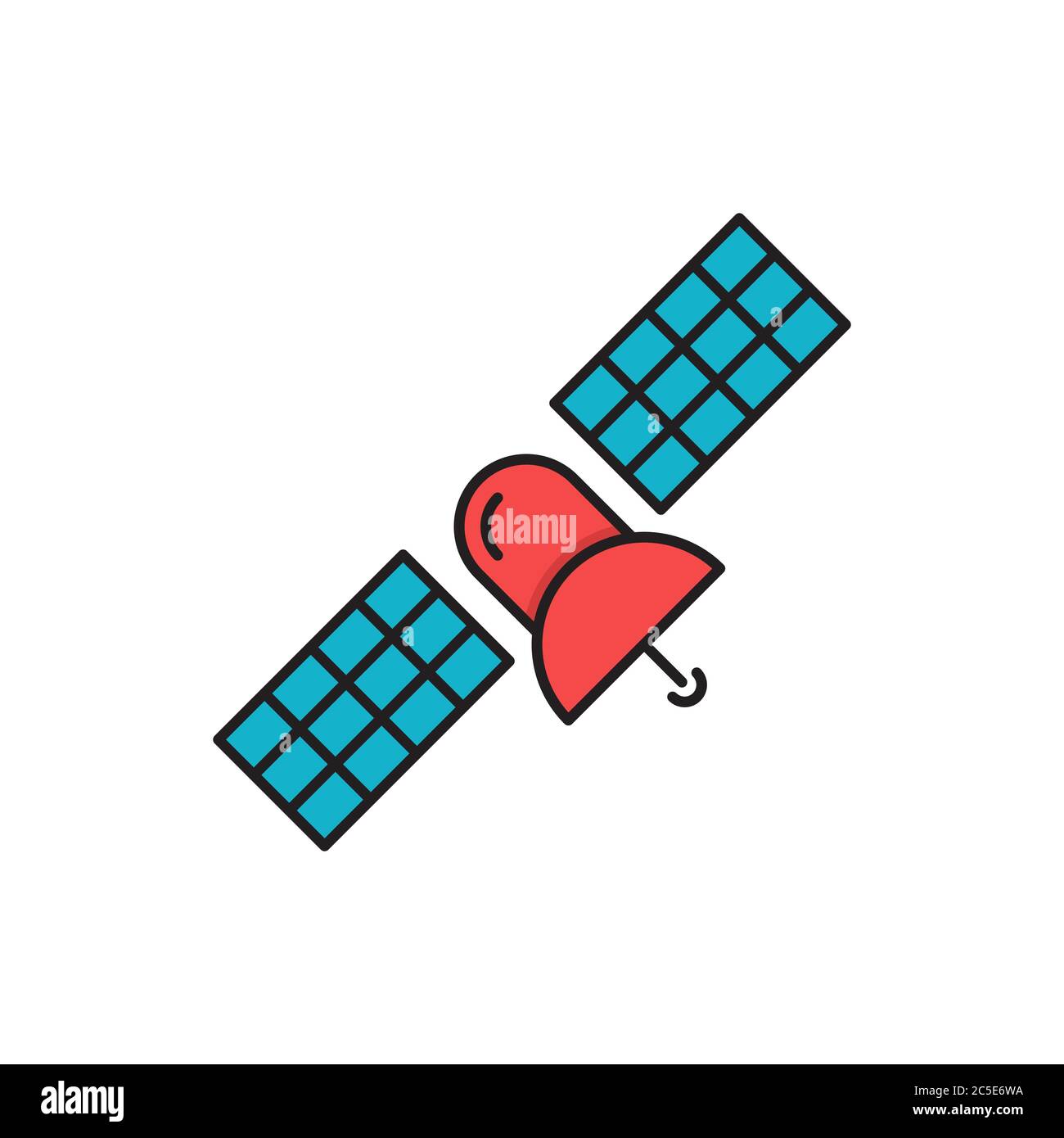 Satellite antenna vector icon symbol isolated on white background Stock Vector