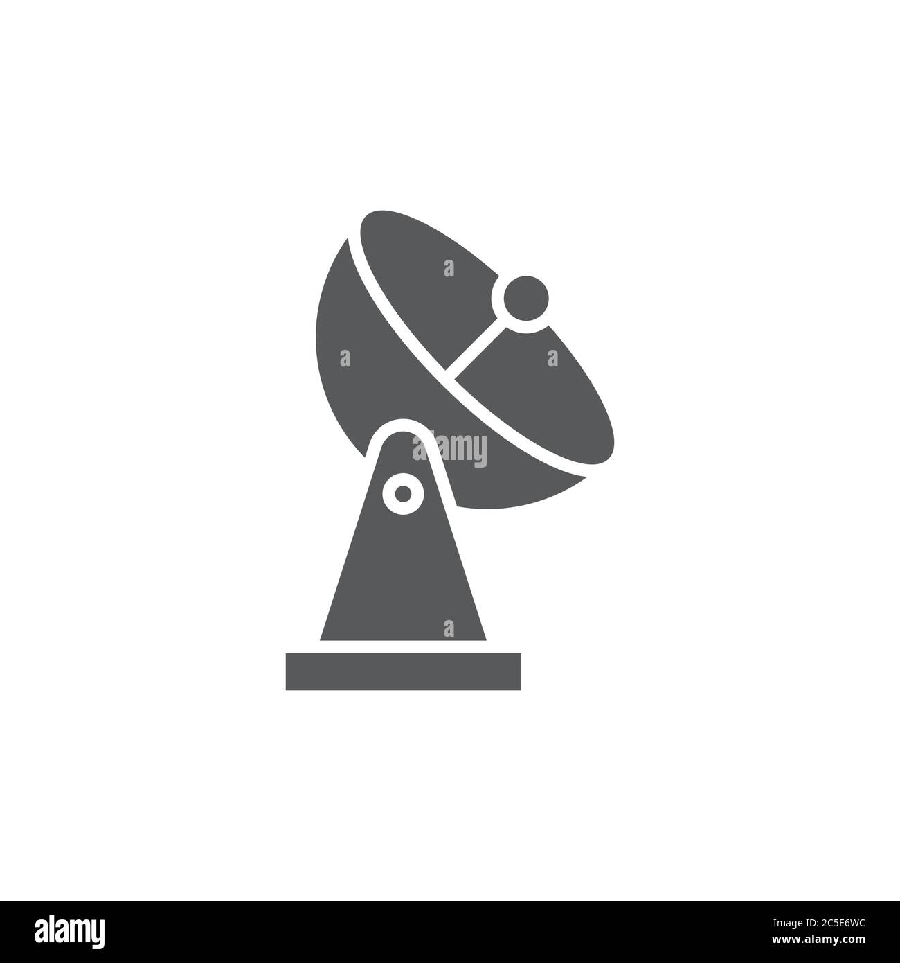 Satellite antenna vector icon symbol isolated on white background Stock Vector