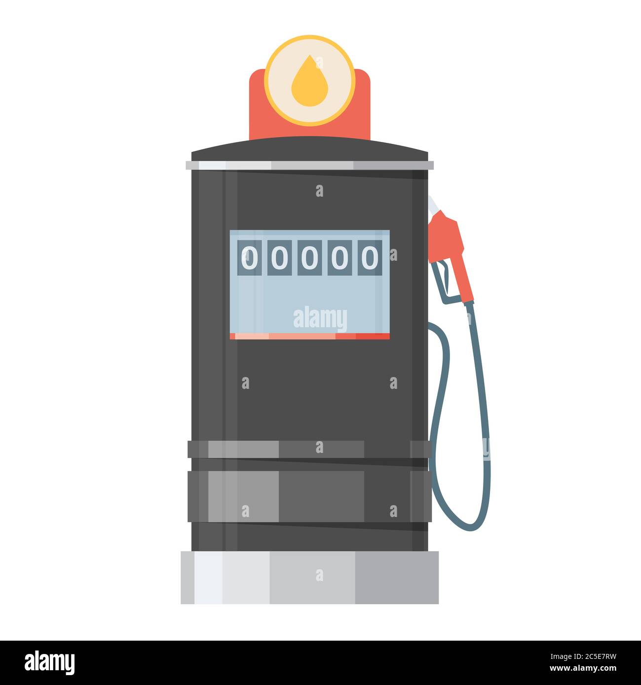 Gas station pump with fuel nozzle. Vector illustration Stock Vector ...