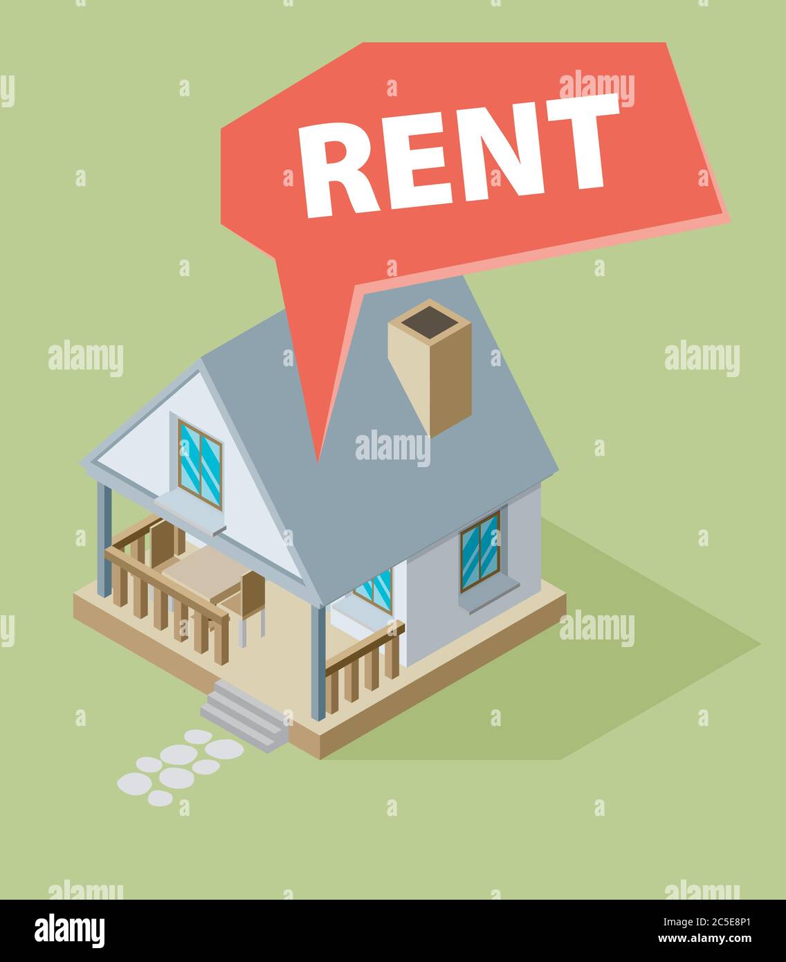 House for rent. Vector illustration. Stock Vector