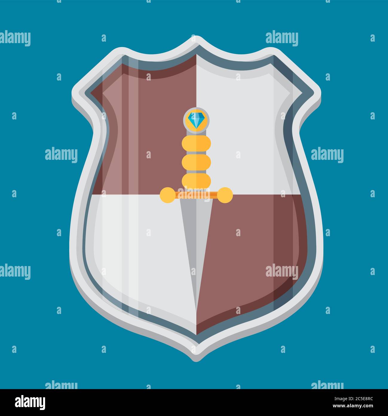 Shield illustration. Flat vector Stock Vector Image & Art - Alamy