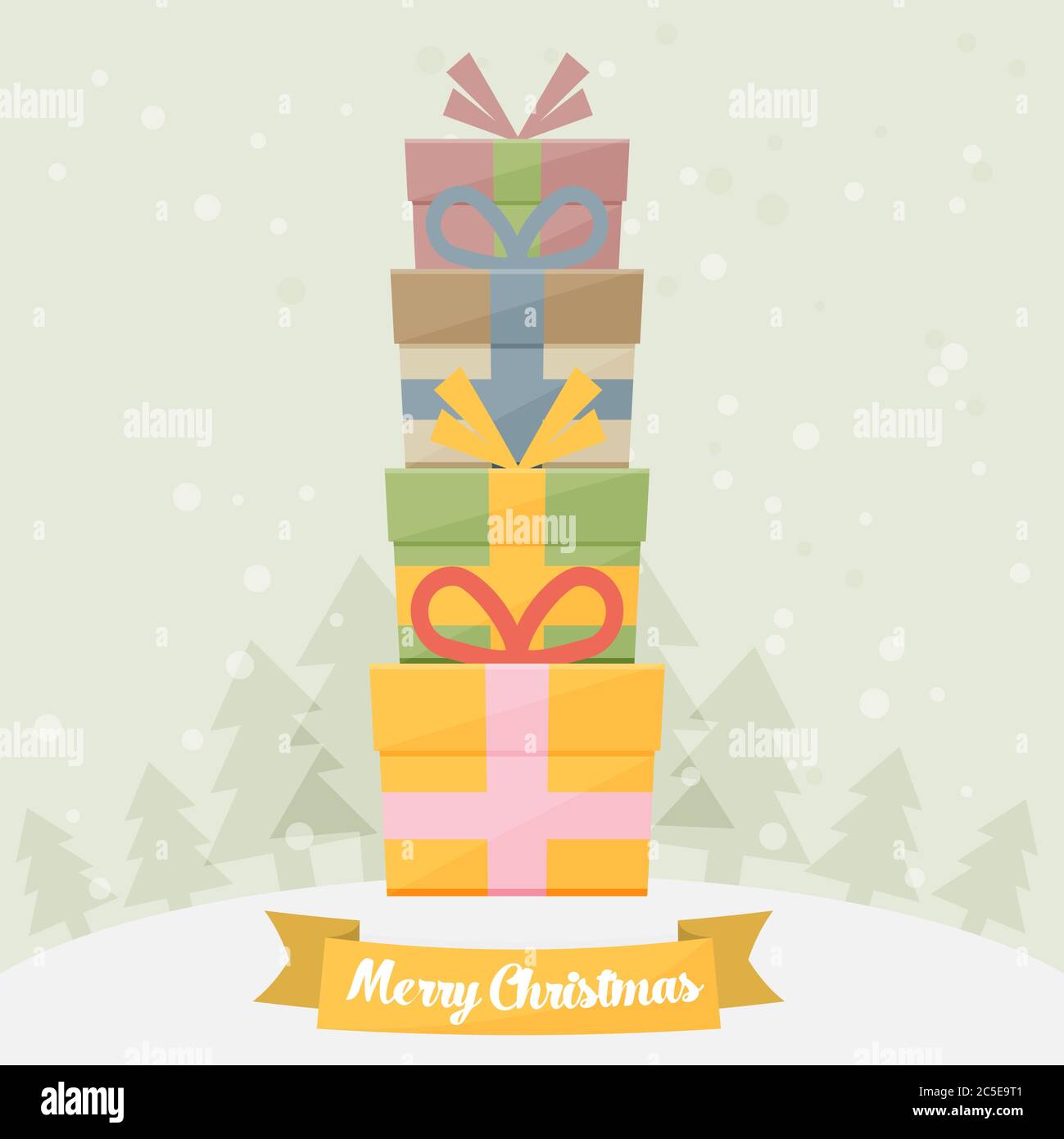 Christmas vintage greeting card. Vector illustration Stock Vector Image ...