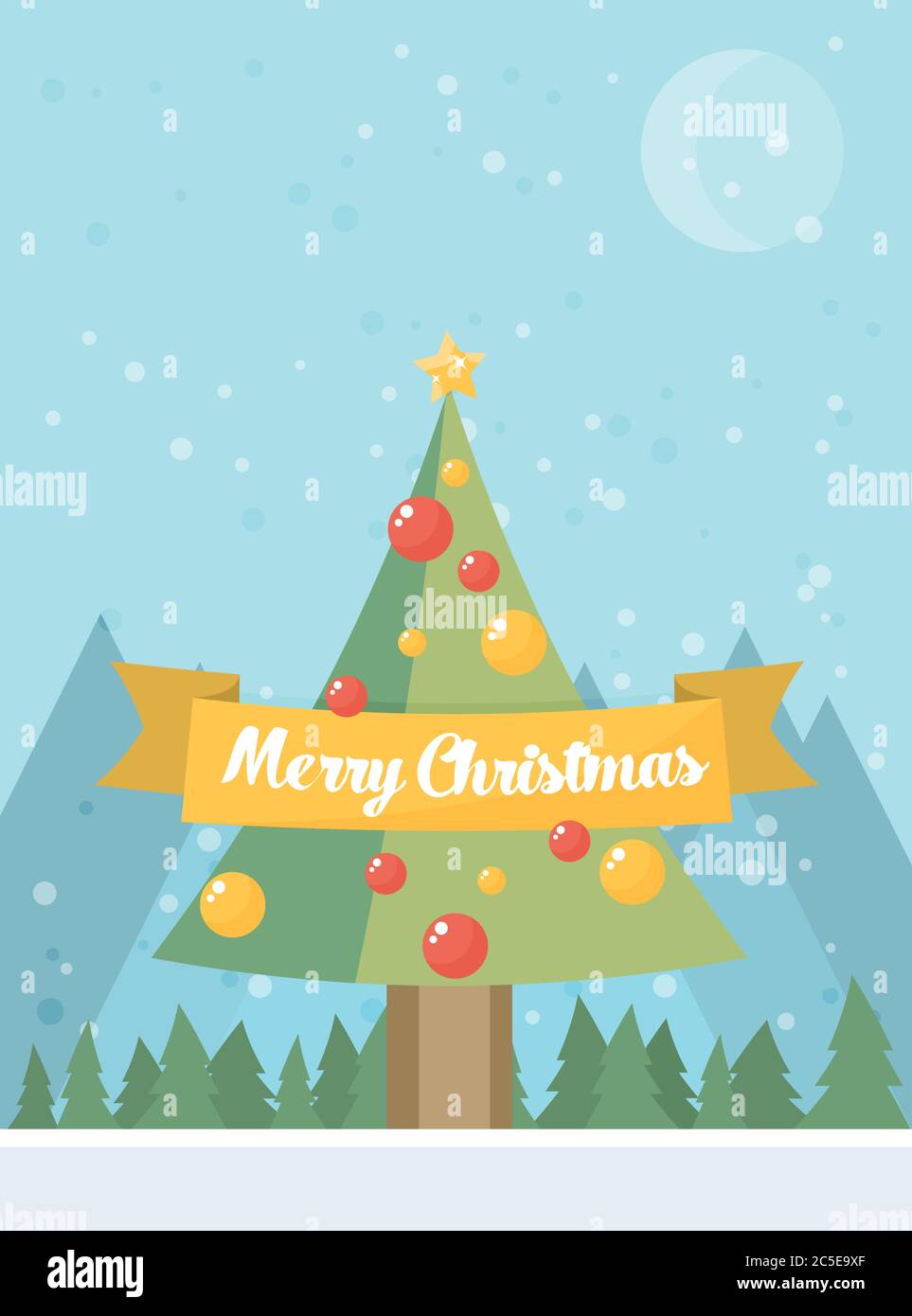 Christmas vintage greeting card. Vector illustration Stock Vector Image ...