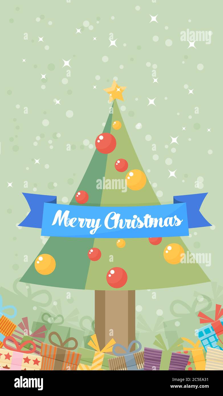 Christmas vintage greeting card. Vector illustration Stock Vector Image ...