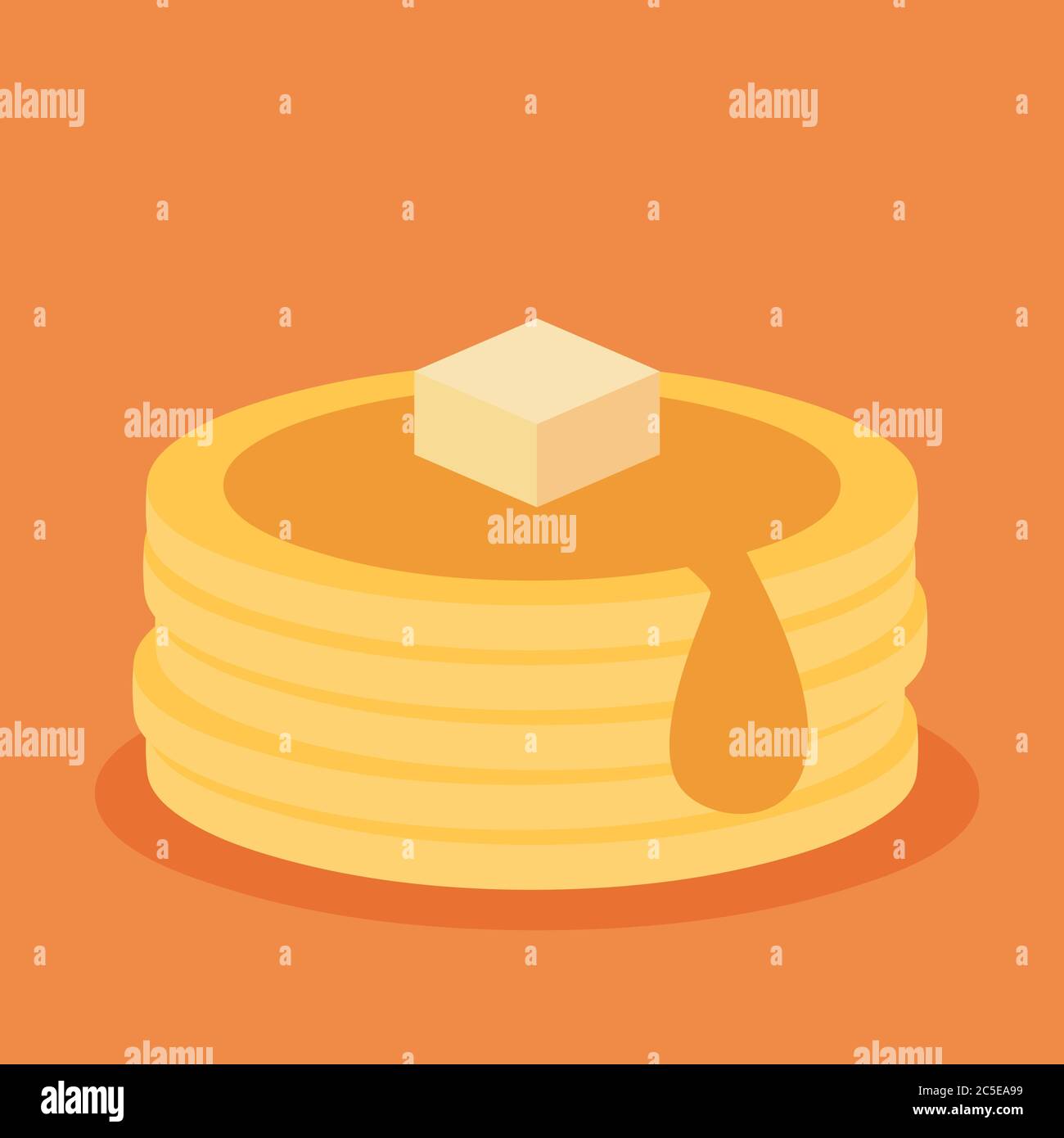 Isometric icon of pancakes Stock Vector