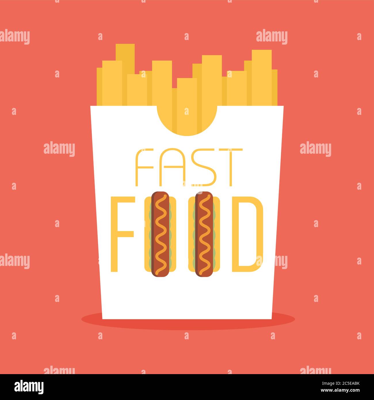 Fast food word sign logo icon design template elements Stock Vector ...