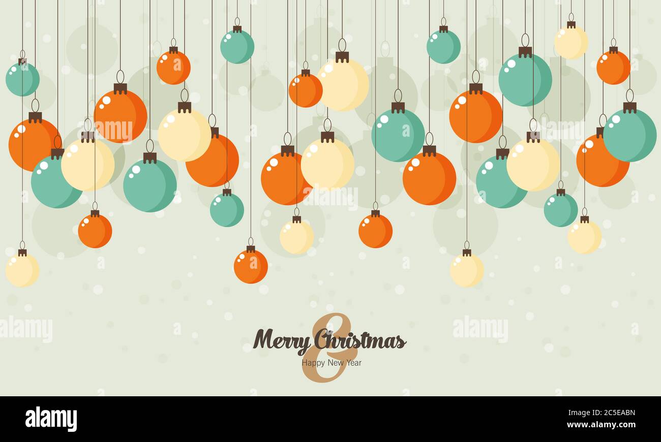 Christmas vintage greeting card. Vector illustration Stock Vector Image ...