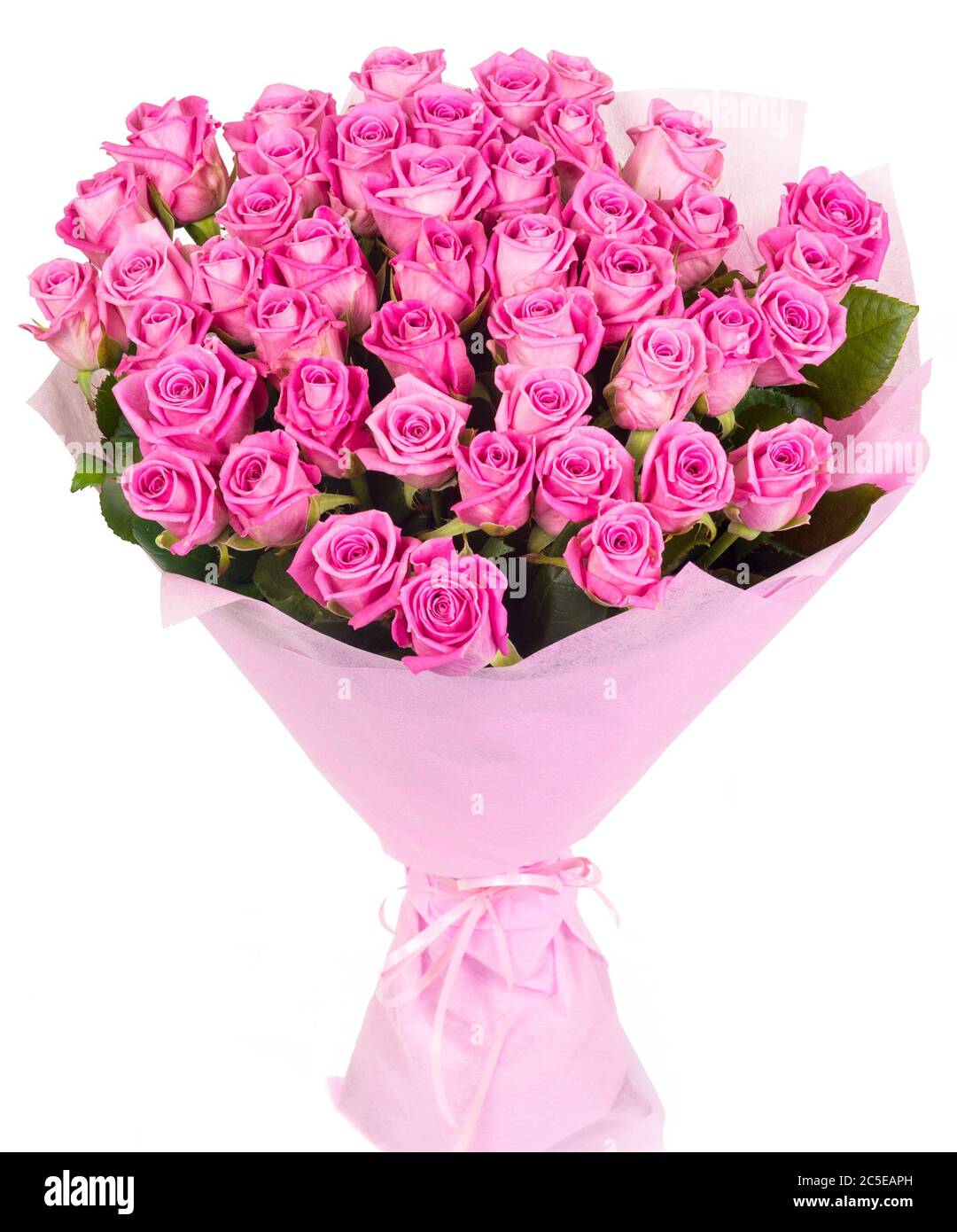 Bouquet of pink roses isolated on white background Stock Photo