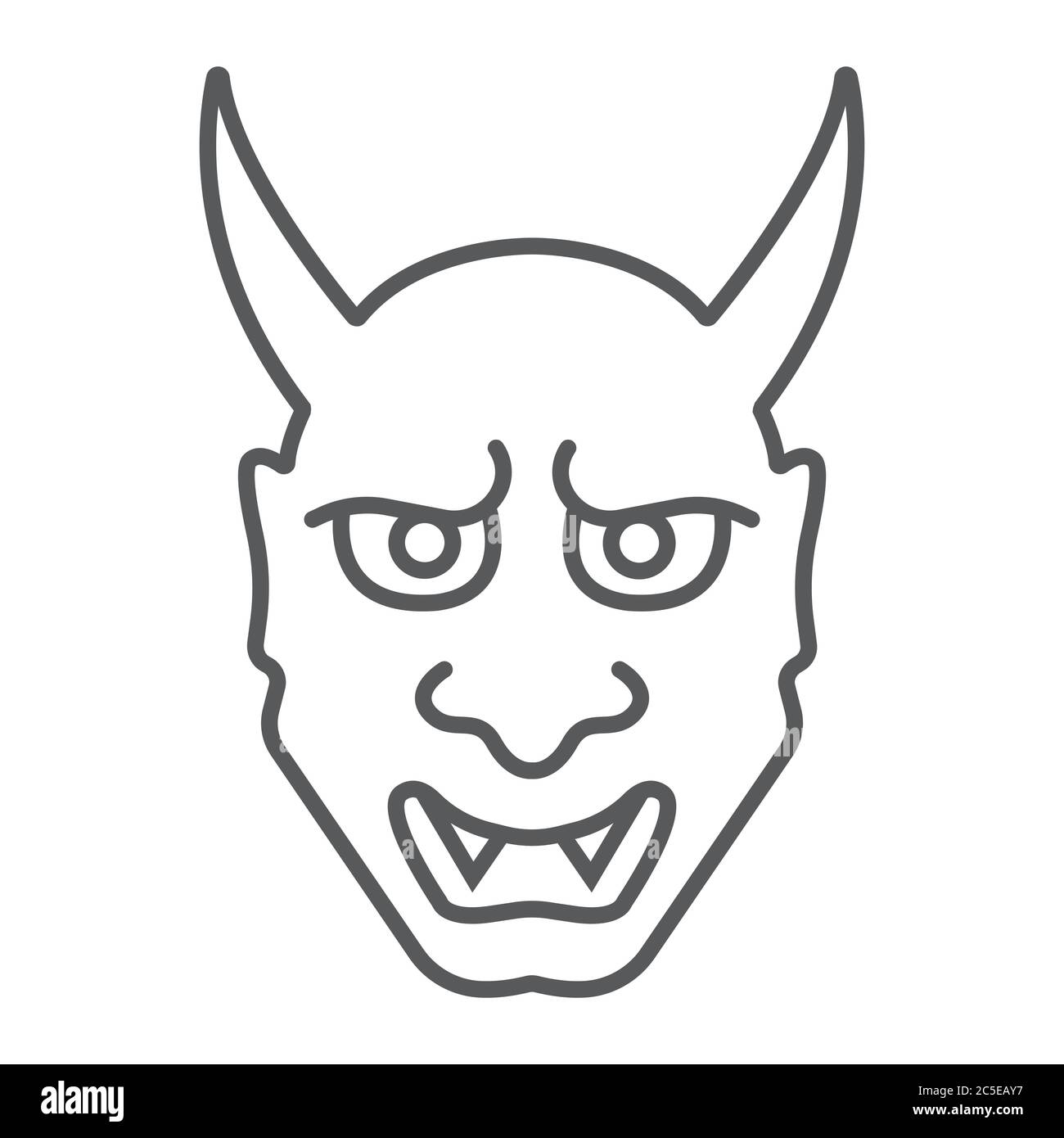 Download Hannya Thin Line Icon Asian And Demon Japanese Mask Sign Vector Graphics A Linear Pattern On A White Background Stock Vector Image Art Alamy
