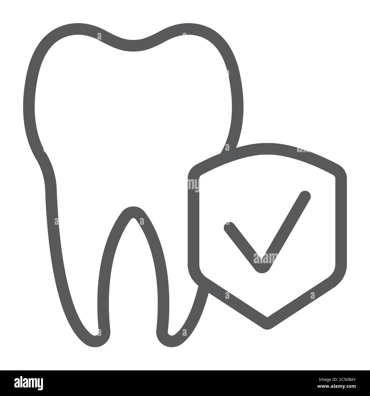Dental insurance line icon, medical and health, dental care sign