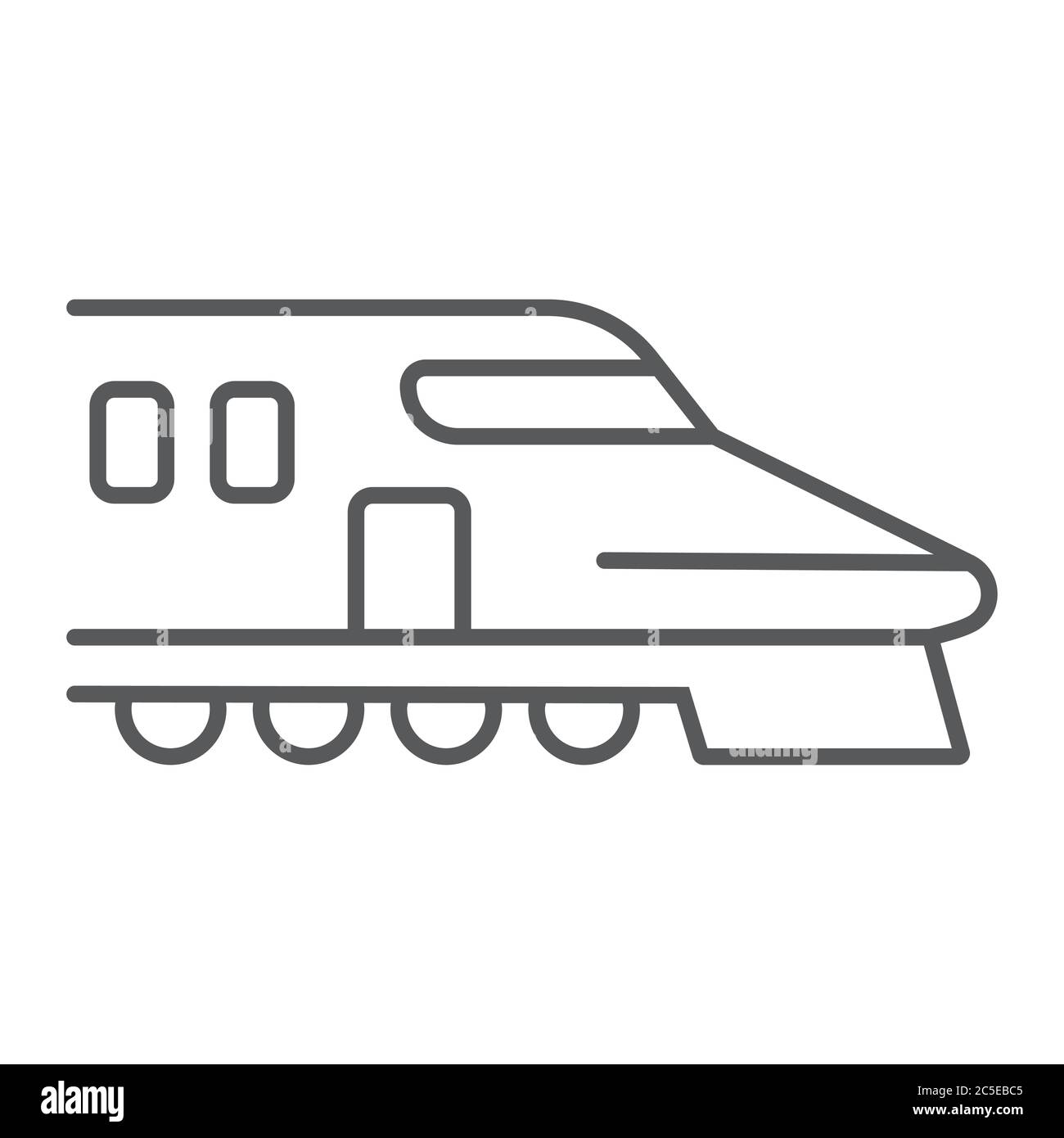 Linear sketch high speed train Stock Vector