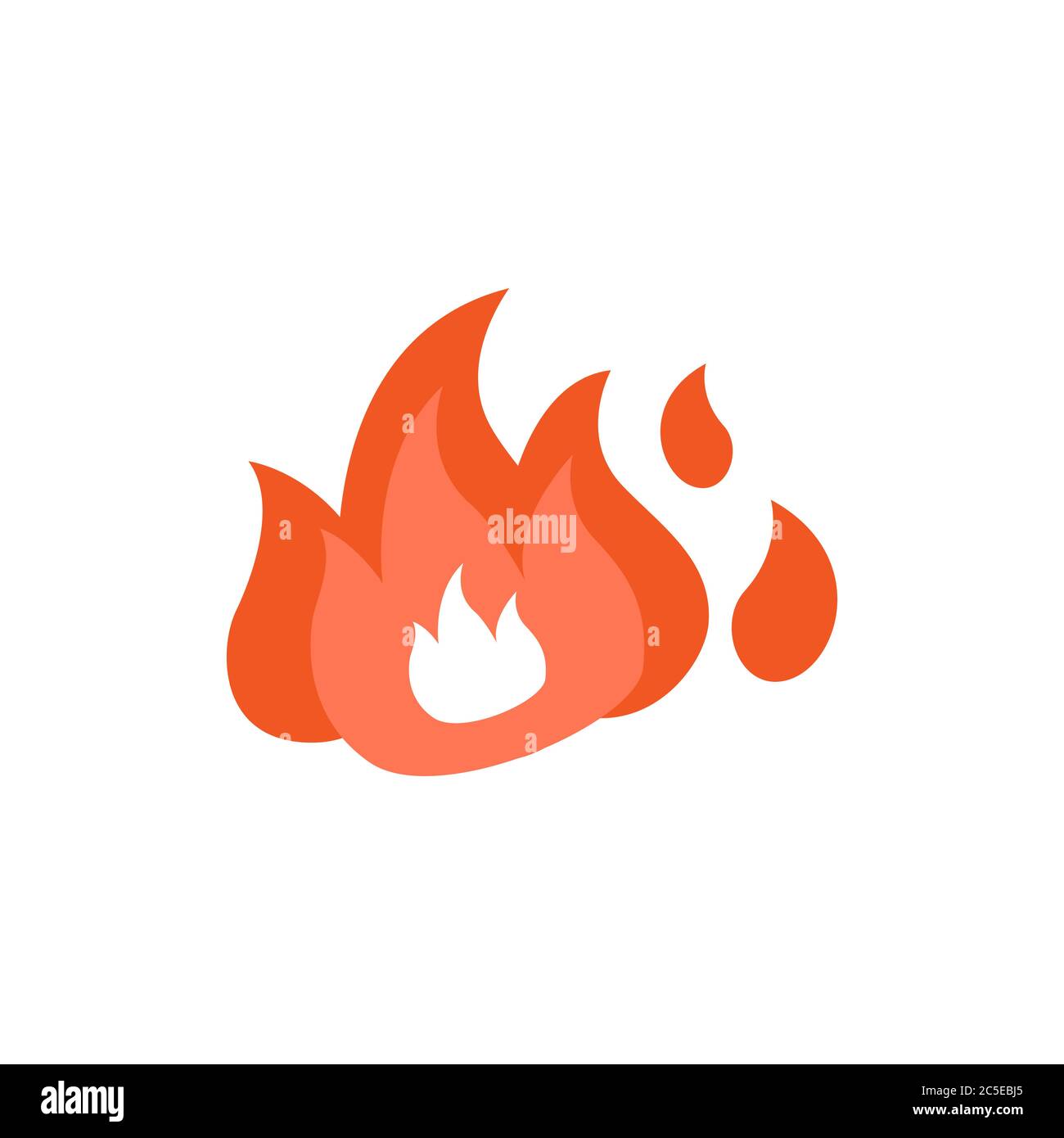 Fire flames on white background. Vector illustration in trendy flat ...