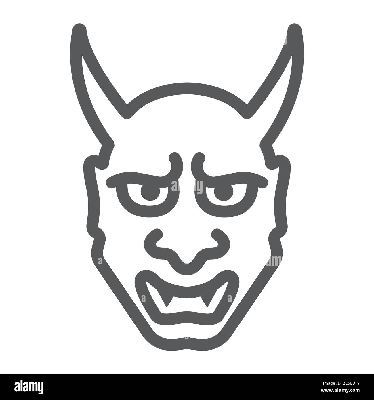 Hannya line icon, asian and demon, japanese sign, vector graphics, a linear on a white background Stock Vector Image & Art -