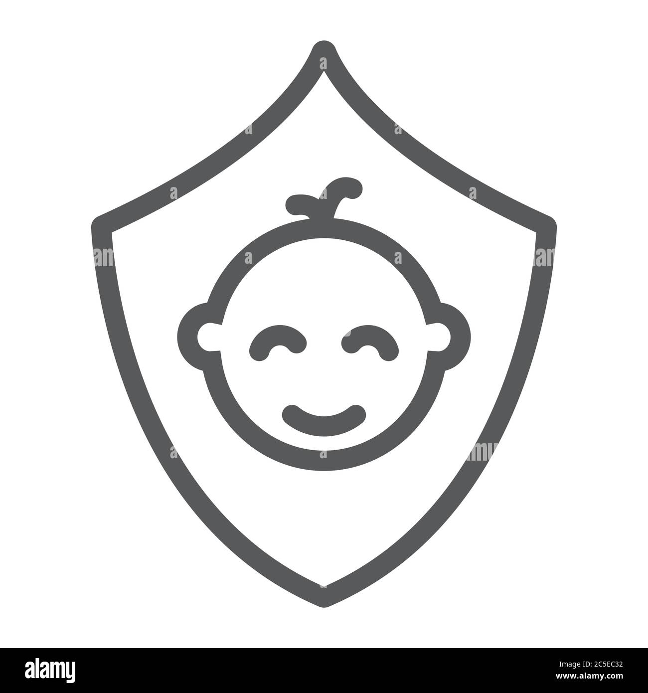 Children insurance line icon, kids and care, family insurance sign ...