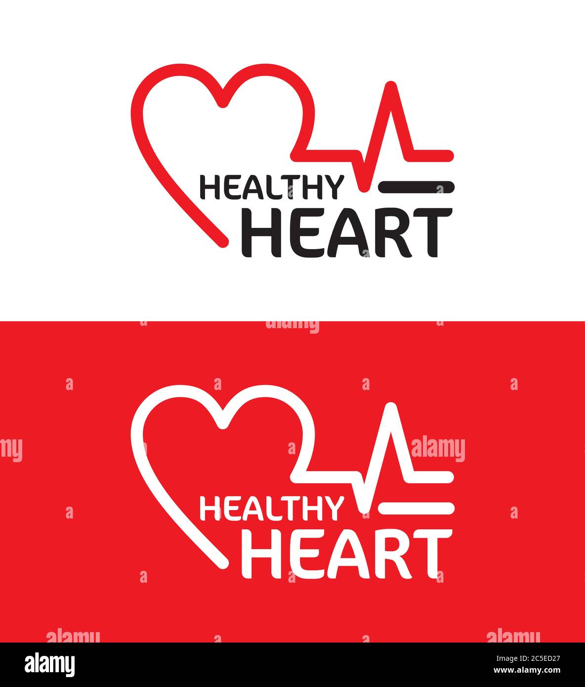 healthy heart logo design. Heart Pulse Logo Red Icon Vector