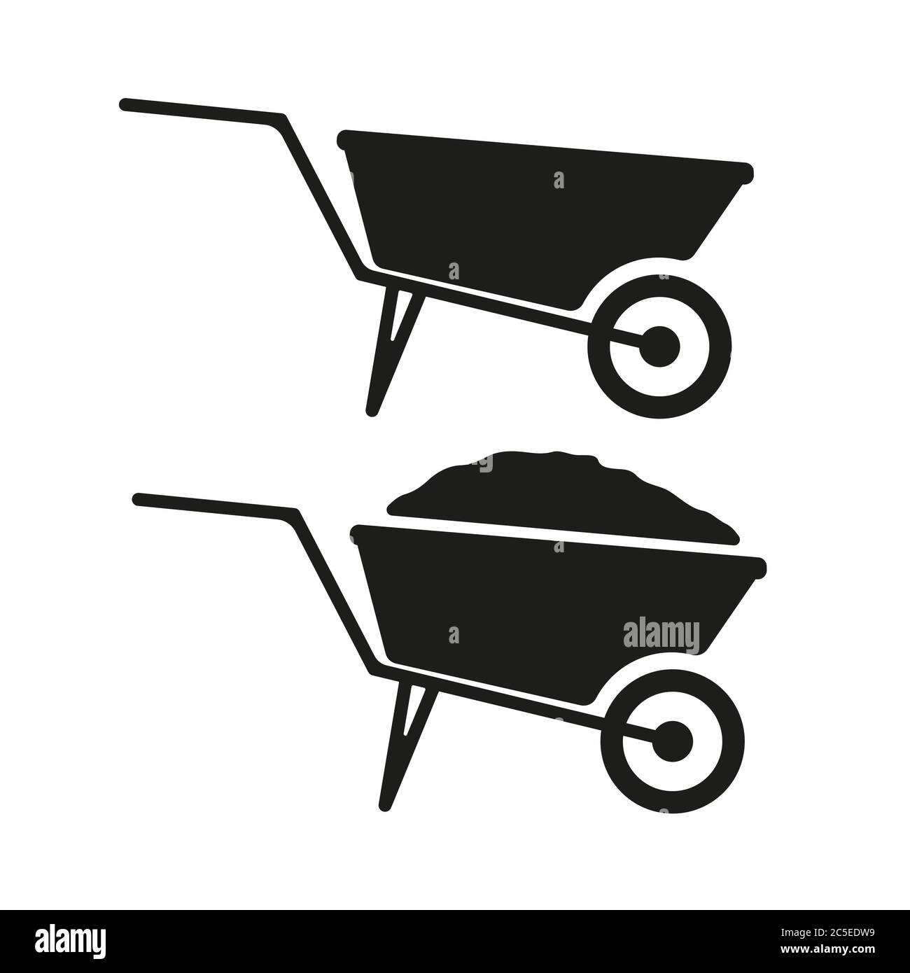 Coal mine trolley icon on white background. Mine Cart trendy flat style for graphic design, web-site. Vector illustration EPS 10. Stock Vector
