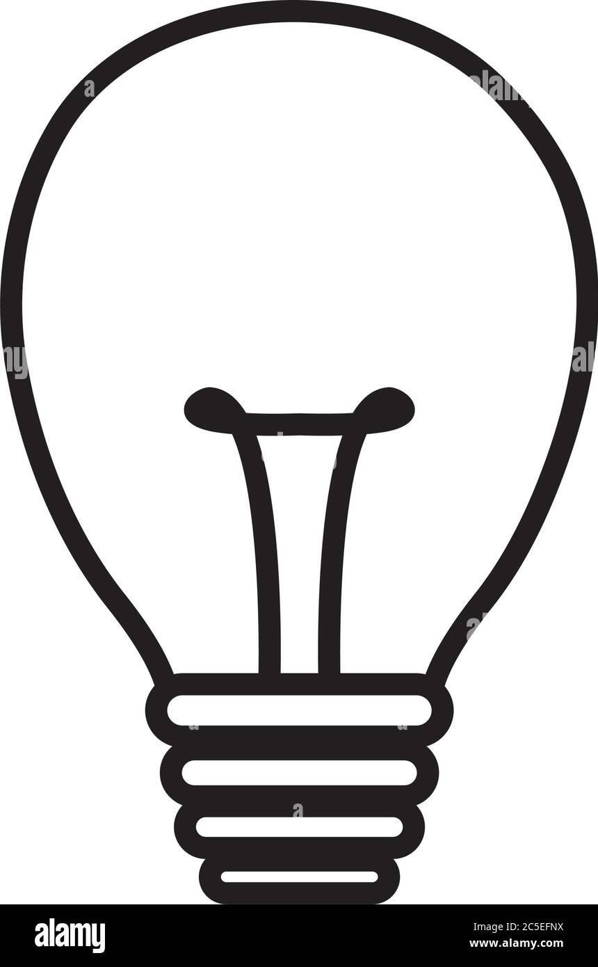 halogen lightbulb icon over white background, line style, vector ...